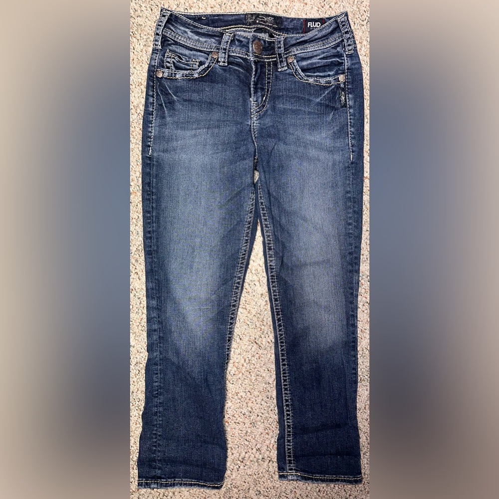 Silver SUKI Fluid High Capri‎ W26”/L23”